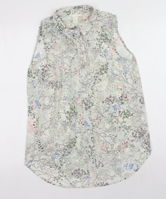 Womens UK Size 6 H&M White Basic Button-Up