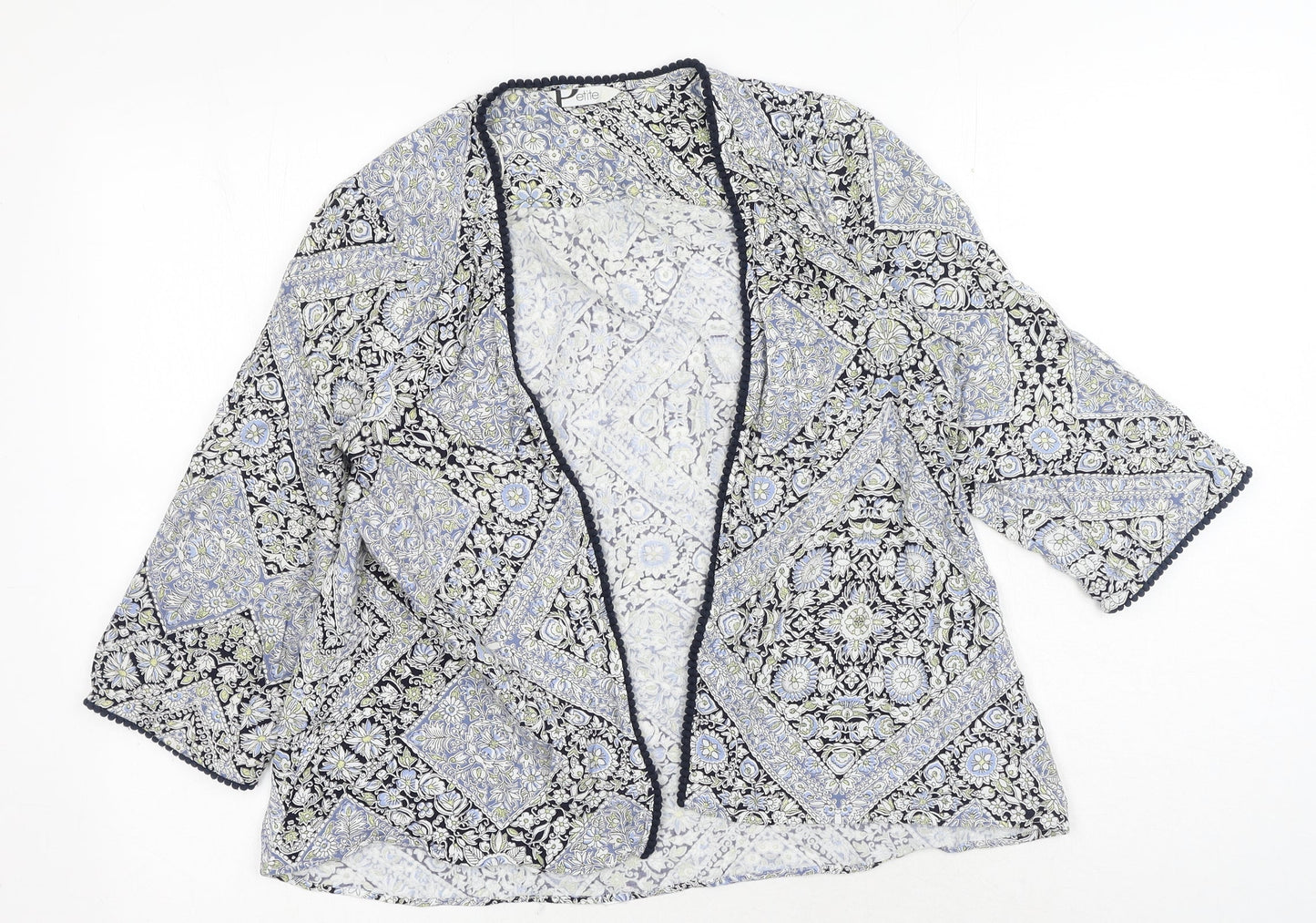 Womens UK Size 8 BHS Blue Kimono Blouse