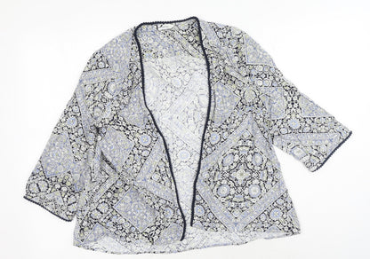 Womens UK Size 8 BHS Blue Kimono Blouse