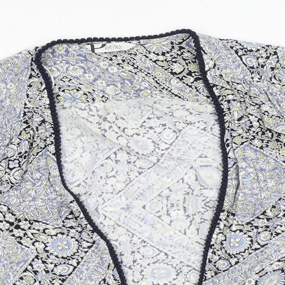 Womens UK Size 8 BHS Blue Kimono Blouse