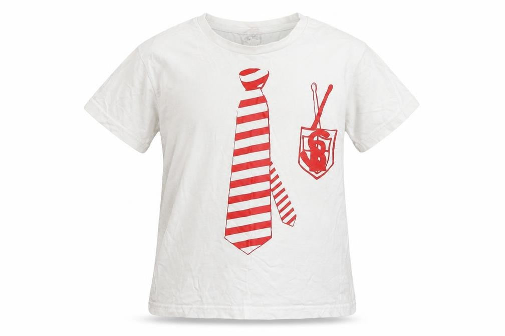 Uneek Girls White Cotton Basic T-Shirt Size 7-8 Years Round Neck Pullover - Tie