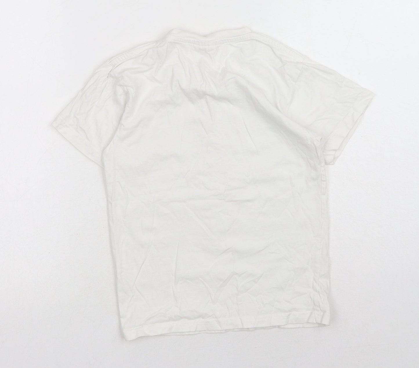 Uneek Girls White Cotton Basic T-Shirt Size 7-8 Years Round Neck Pullover - Tie