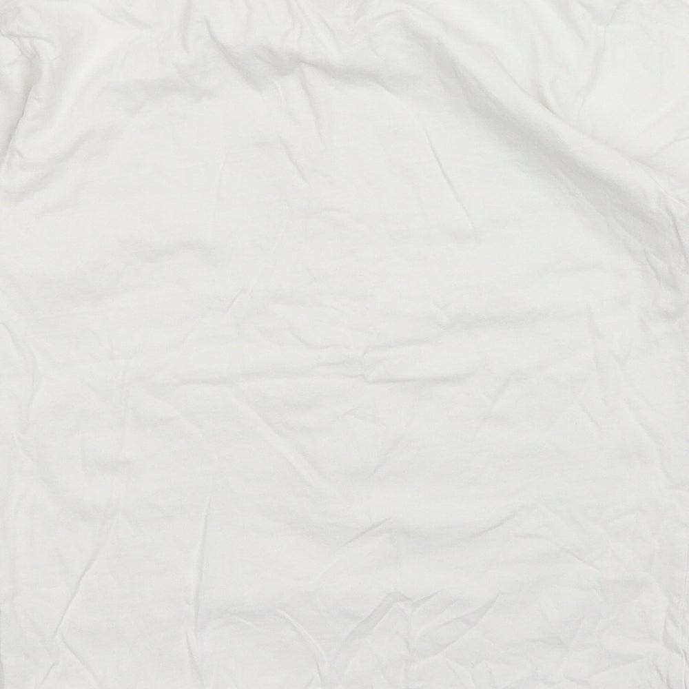 Uneek Girls White Cotton Basic T-Shirt Size 7-8 Years Round Neck Pullover - Tie