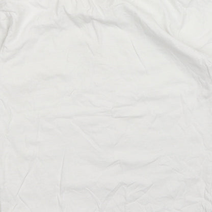 Uneek Girls White Cotton Basic T-Shirt Size 7-8 Years Round Neck Pullover - Tie