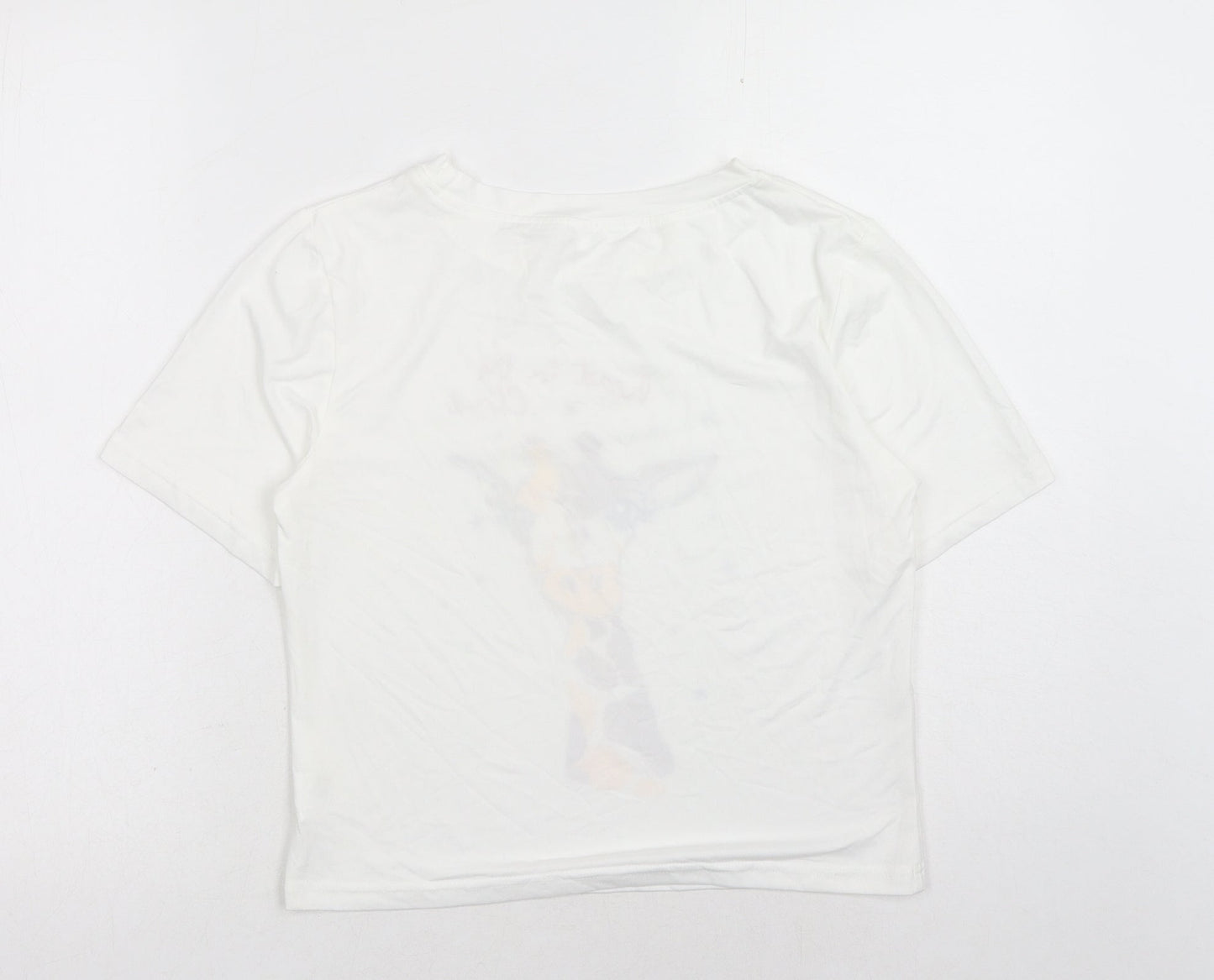 Womens UK Size XS Preworn White Basic T-Shirt
