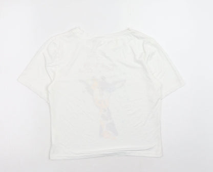 Womens UK Size XS Preworn White Basic T-Shirt