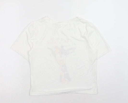 Womens UK Size XS Preworn White Basic T-Shirt