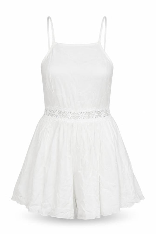 Womens UK Size XS SheIn White Playsuit One-Piece