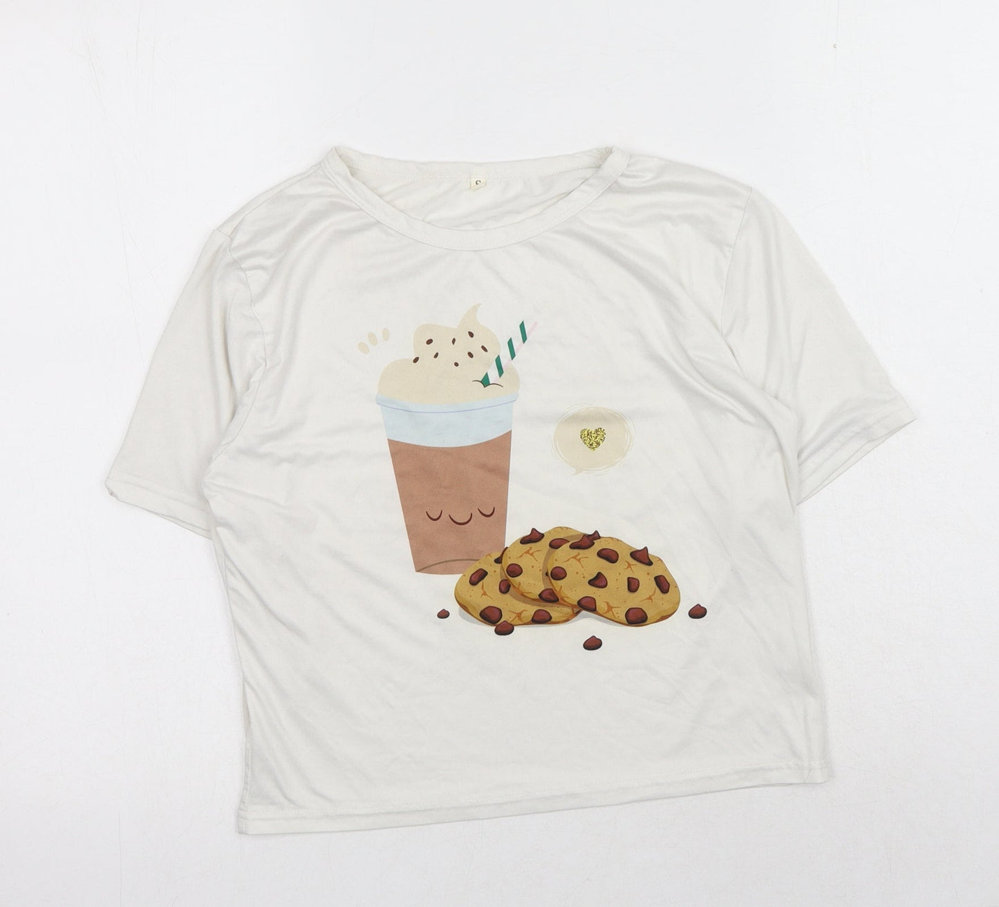 Womens UK Size S Preworn White Basic T-Shirt