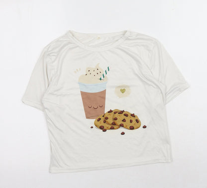Womens UK Size S Preworn White Basic T-Shirt