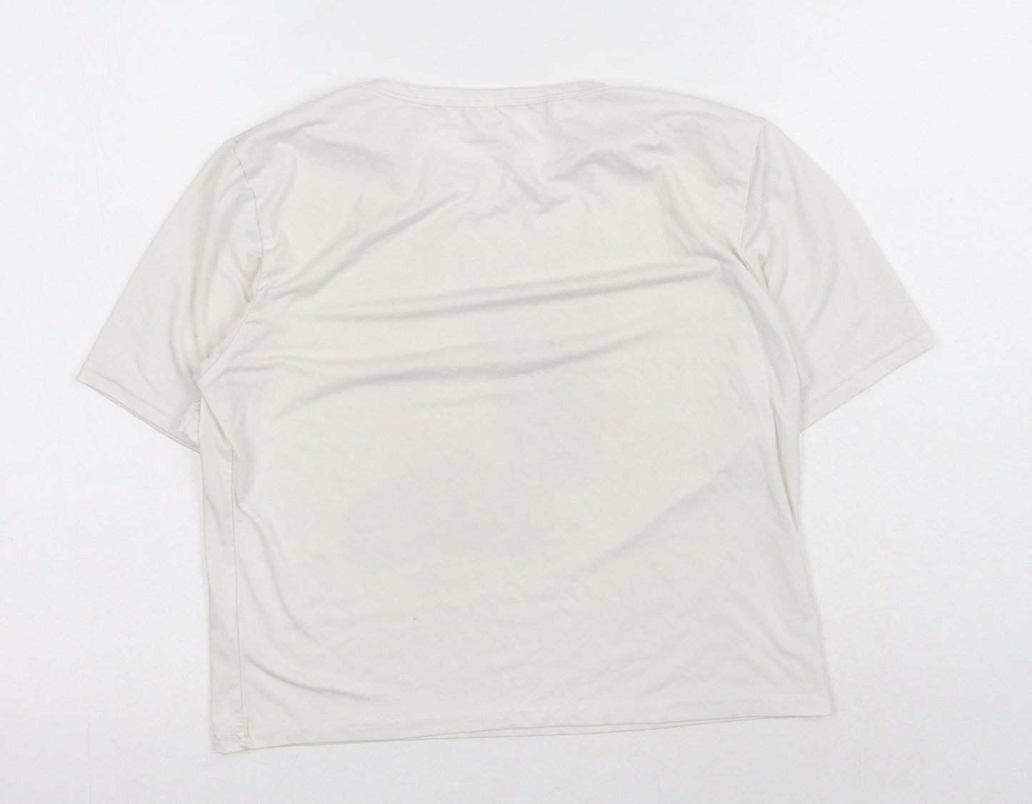 Womens UK Size S Preworn White Basic T-Shirt