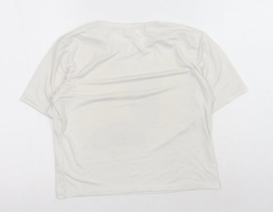 Womens UK Size S Preworn White Basic T-Shirt