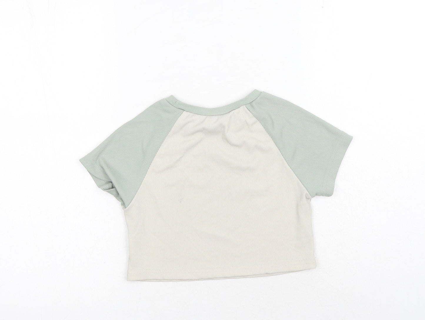 SheIn Womens Green Polyester Cropped T-Shirt Size XS Round Neck - Los Angeles California