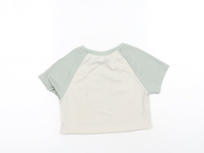 SheIn Womens Green Polyester Cropped T-Shirt Size XS Round Neck - Los Angeles California