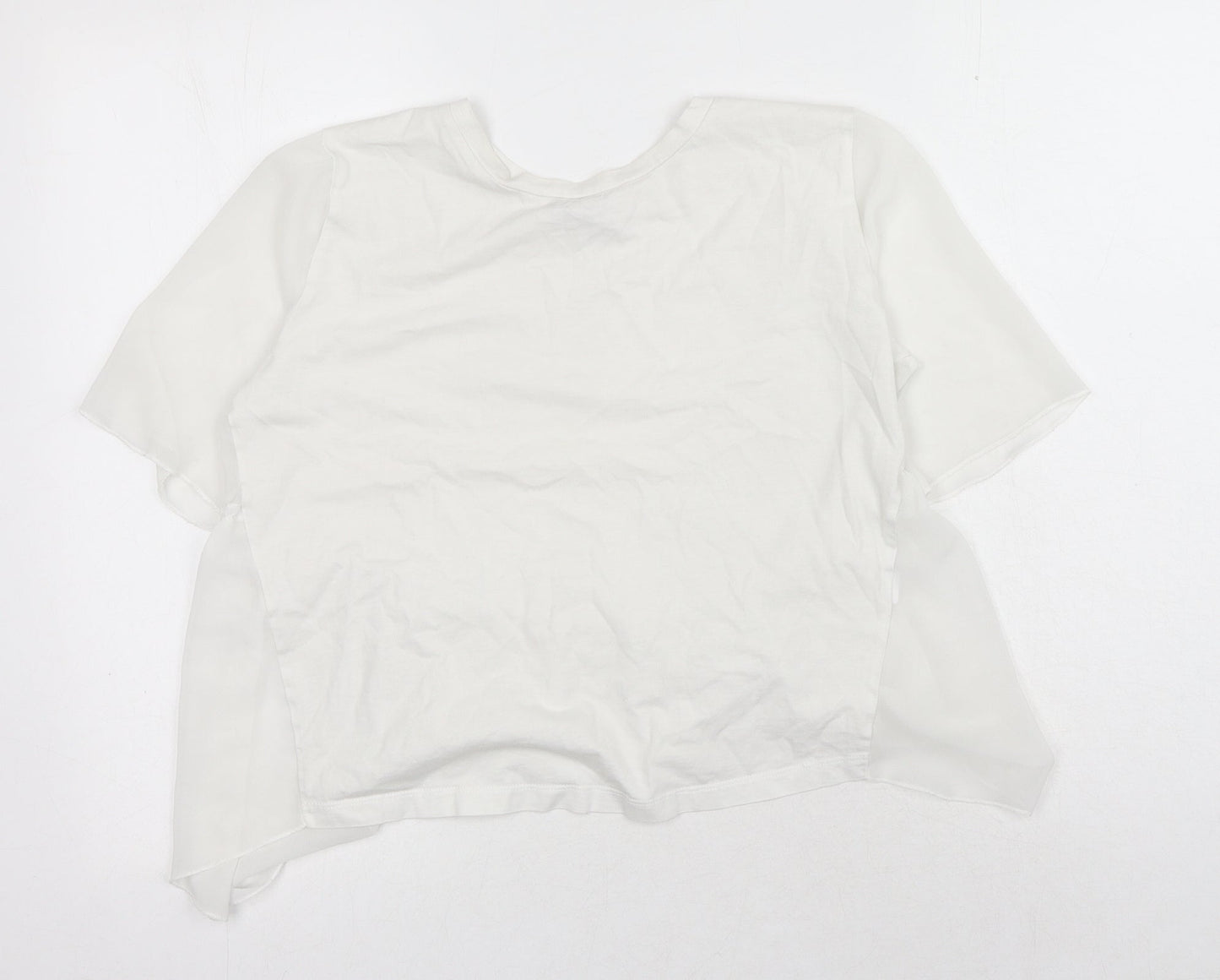 Womens UK Size S Zara White Basic T-Shirt