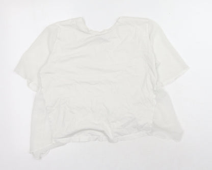 Womens UK Size S Zara White Basic T-Shirt