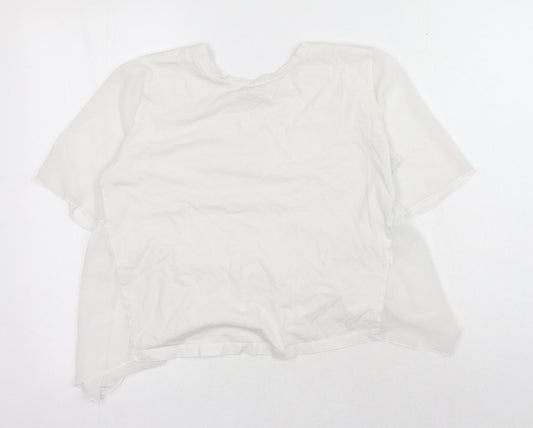 Womens UK Size S Zara White Basic T-Shirt
