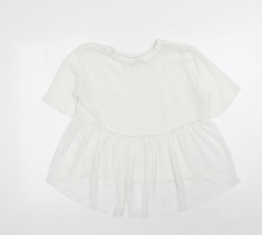 Womens UK Size S Zara White Basic T-Shirt
