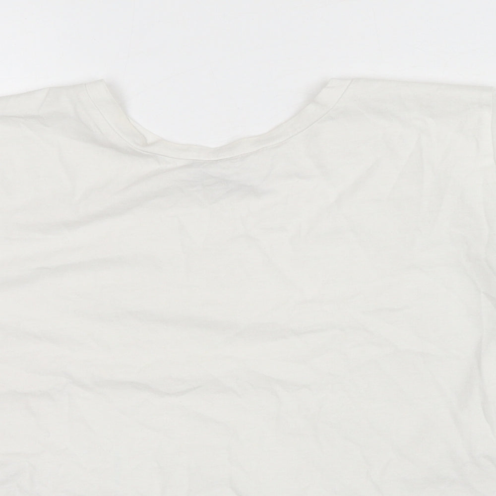 Womens UK Size S Zara White Basic T-Shirt