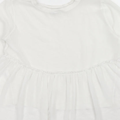 Womens UK Size S Zara White Basic T-Shirt