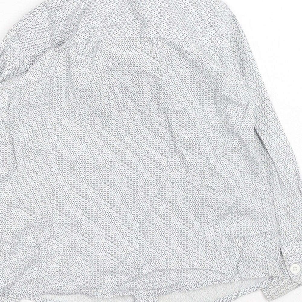 Debenhams Boys Blue Geometric Cotton Basic Button-Up Size 2-3 Years Collared Button