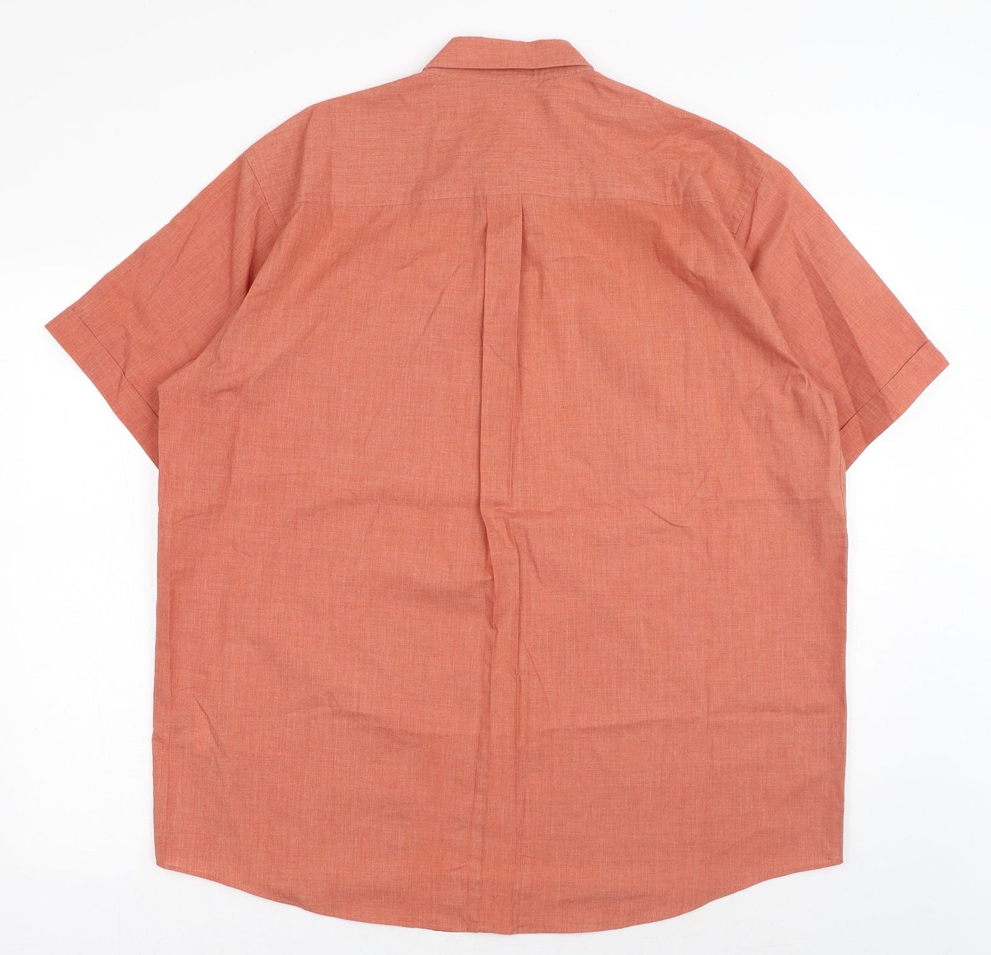 Mens UK Size L Premier Orange  Button-Up Short Sleeve Casual Shirt
