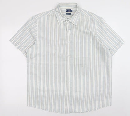 Mens UK Size L BHS Multicoloured  Button-Up Short Sleeve Casual Shirt
