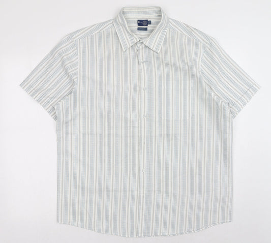 Mens UK Size L BHS Multicoloured  Button-Up Short Sleeve Casual Shirt