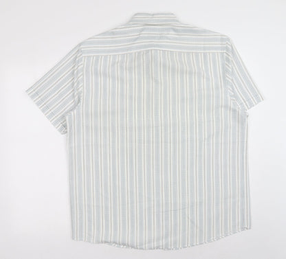 Mens UK Size L BHS Multicoloured  Button-Up Short Sleeve Casual Shirt