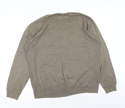 NEXT Mens Green Round Neck Cotton Pullover Jumper Size L