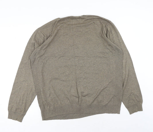 NEXT Mens Green Round Neck Cotton Pullover Jumper Size L