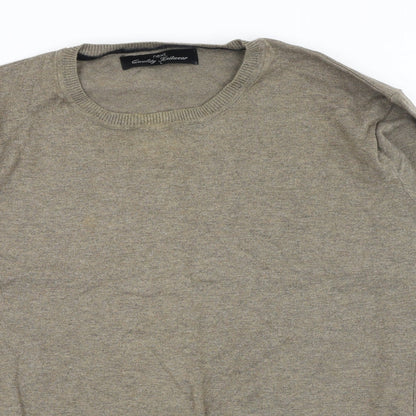 NEXT Mens Green Round Neck Cotton Pullover Jumper Size L