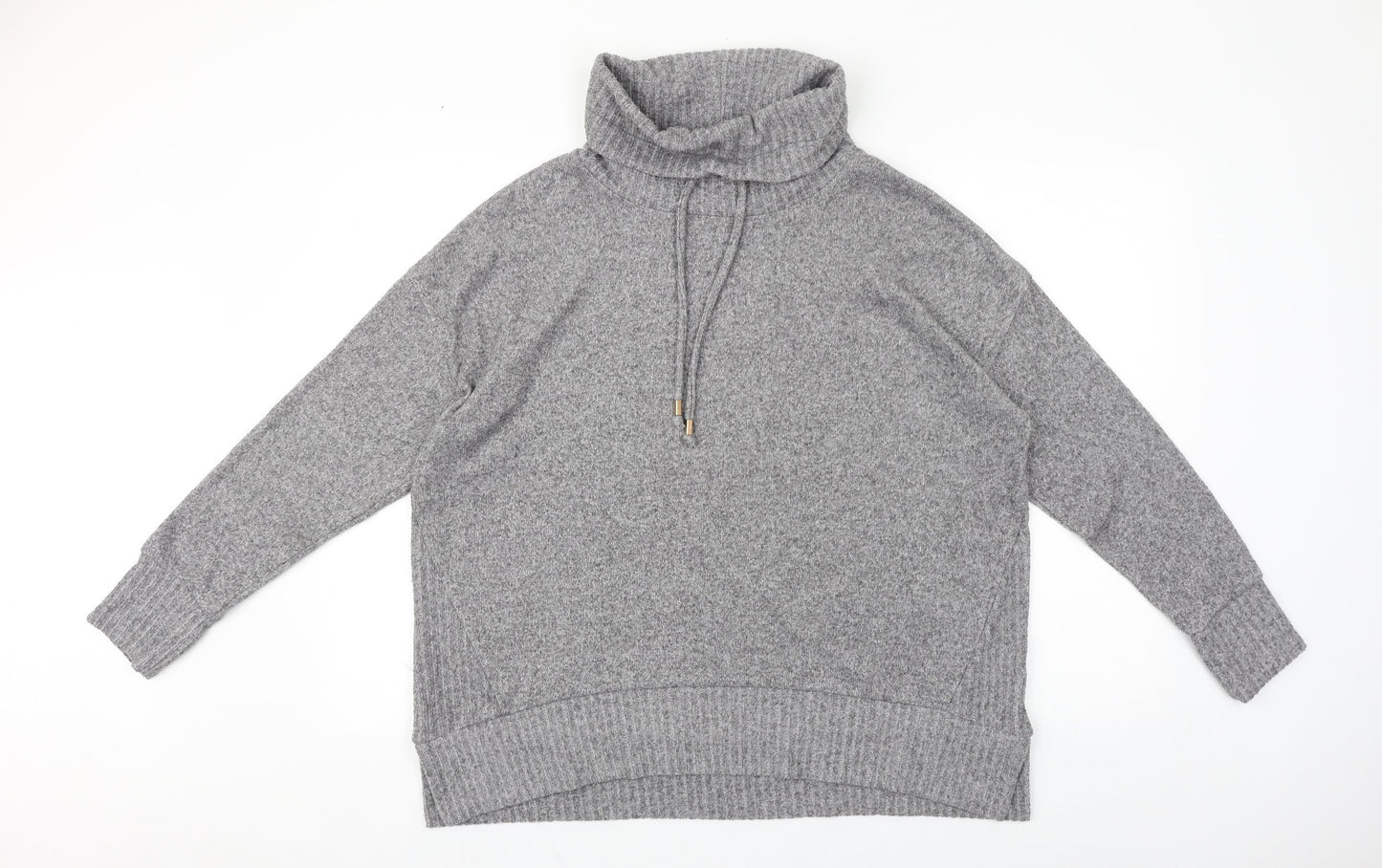 F&F Womens Grey Roll Neck Acrylic Pullover Jumper Size 14