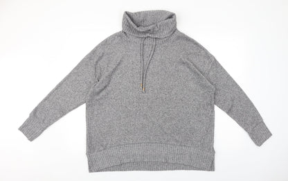 F&F Womens Grey Roll Neck Acrylic Pullover Jumper Size 14