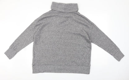 F&F Womens Grey Roll Neck Acrylic Pullover Jumper Size 14
