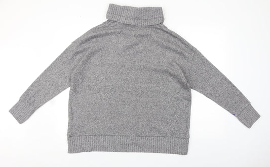 F&F Womens Grey Roll Neck Acrylic Pullover Jumper Size 14