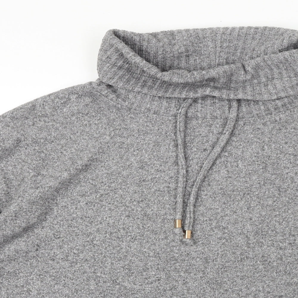 F&F Womens Grey Roll Neck Acrylic Pullover Jumper Size 14