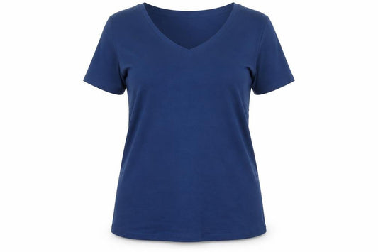 Womens UK Size 6 Ann Harvey Blue Basic T-Shirt