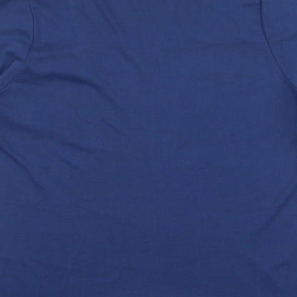 Ann Harvey Womens Blue 100% Cotton Basic T-Shirt Size 6 V-Neck
