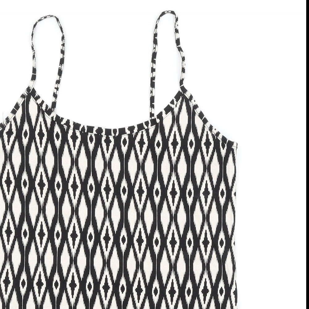 Womens UK Size 14 Peacocks Black Basic Tank