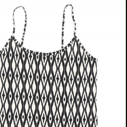 Womens UK Size 14 Peacocks Black Basic Tank
