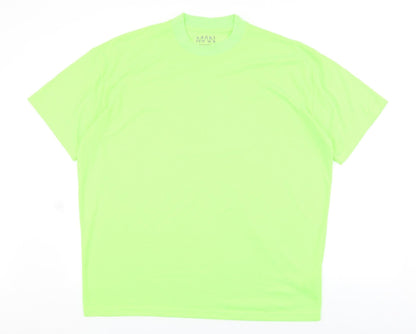 Boohoo Mens Gold Cotton T-Shirt Size M Round Neck