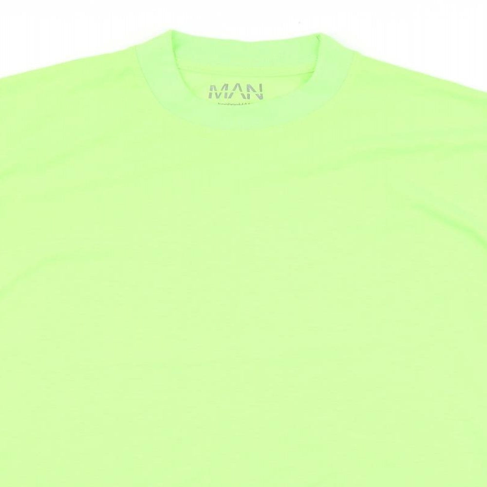 Boohoo Mens Gold Cotton T-Shirt Size M Round Neck