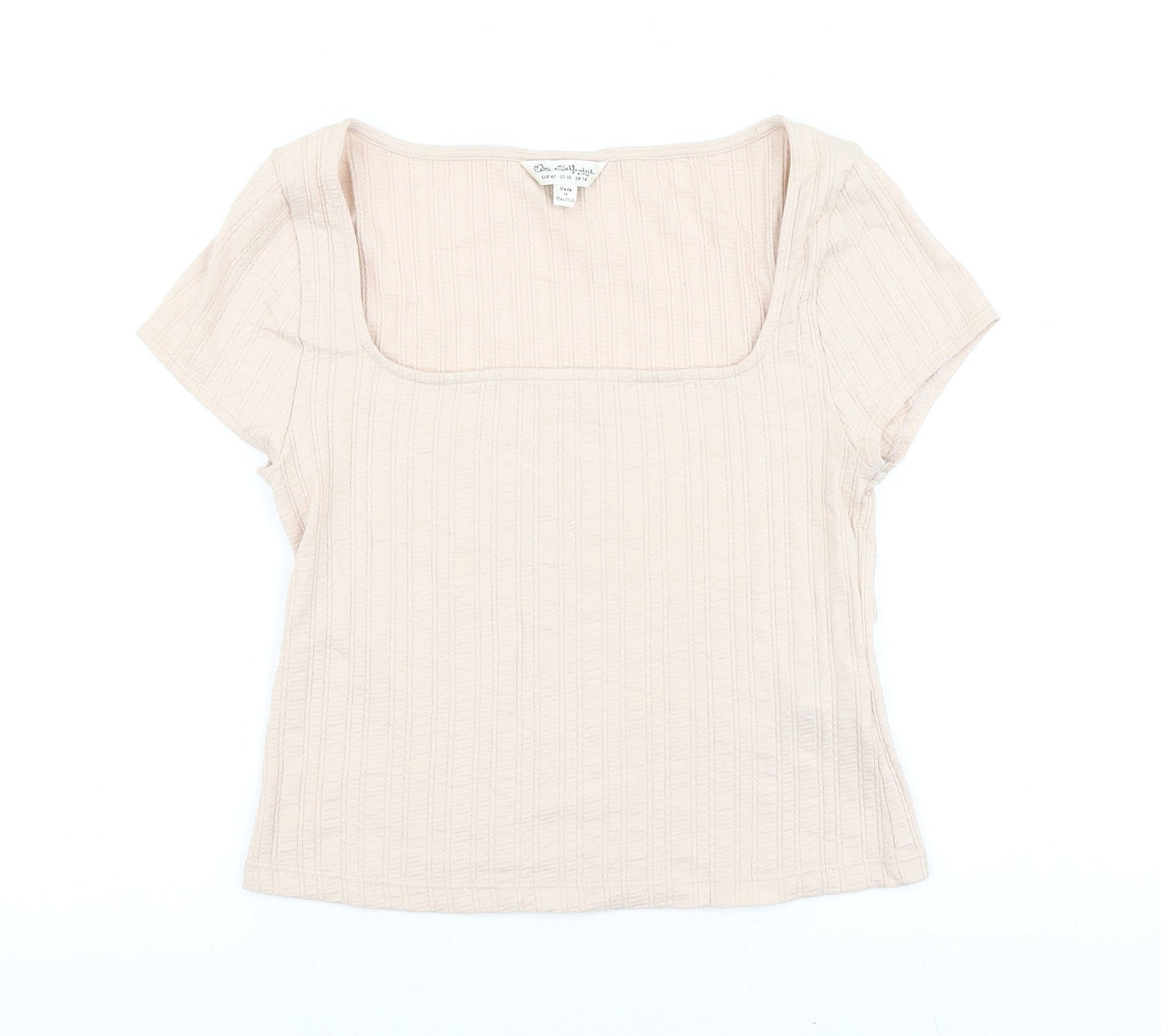 Miss Selfridge Womens Orange Viscose Basic T-Shirt Size 14 Square Neck