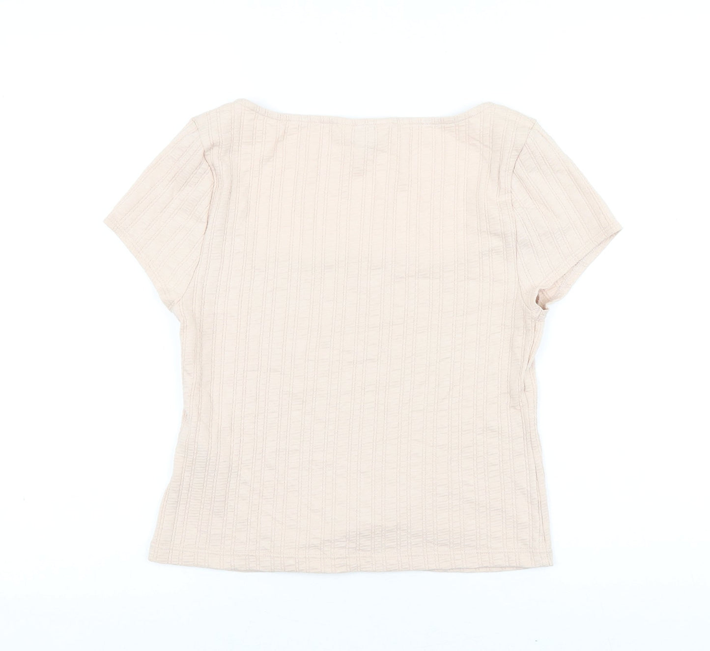 Miss Selfridge Womens Orange Viscose Basic T-Shirt Size 14 Square Neck