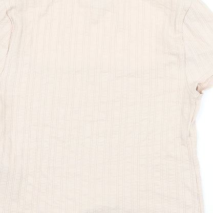 Miss Selfridge Womens Orange Viscose Basic T-Shirt Size 14 Square Neck