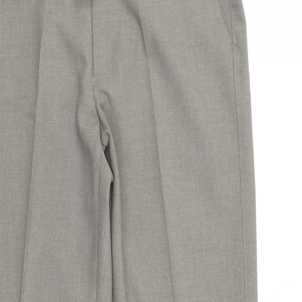 Marks and Spencer Mens Brown Polyester Dress Pants Trousers Size 34 in L33 in Regular Zip
