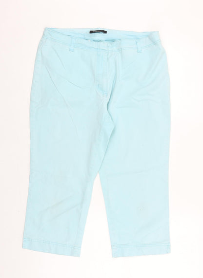 Womens UK Size 14 Dunnes Stores Regular Fit Chino Blue Trousers