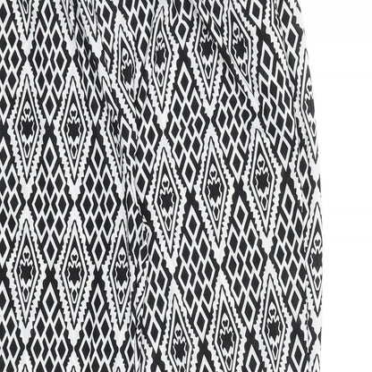 Preworn Womens Black Geometric Polyester Trousers Size 28 in L28 in Regular Tie