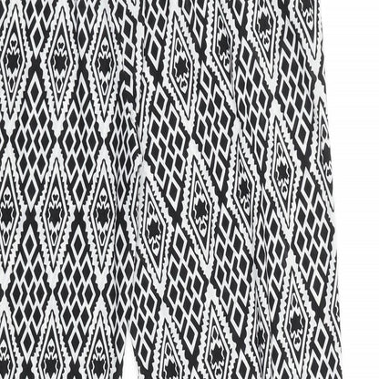 Preworn Womens Black Geometric Polyester Trousers Size 28 in L28 in Regular Tie